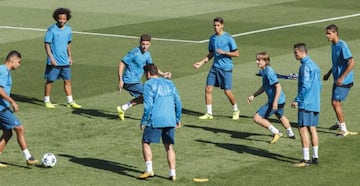 Real Madrid in training this morning