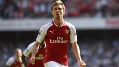 Nacho Monreal durante un partido con el Arsenal.