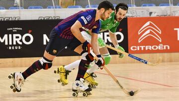 Imagen de la final de la Copa del Rey de Hockey Patines 2019 entre el Deportivo Liceo y el F.C. Barcelona.