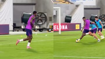 Marcus Rashford ya marca sus primeros goles en el entrenamiento del Barcelona