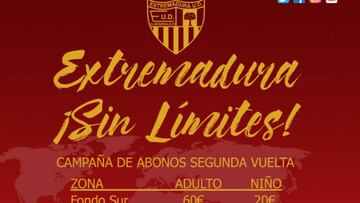La campaña de abonos del Extremadura.