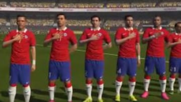 Los jugadores de la Roja practican sus movimientos en el juego de fútbol.