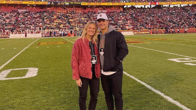 Purdy met Brandt while attending Iowa State University, where they both played sports.