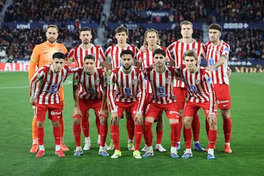 El once inicial del Atlético de Madrid. 
