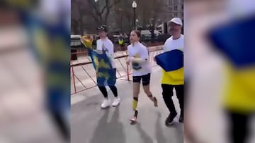 Yana Stepanenko lost both her legs in a Russian missile strike in Ukraine. On Saturday, she completed the Boston 5k on prosthetic legs for a charitable cause.