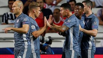 James Rodríguez en el partido ante Bayern Múnich