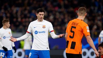 Robert Lewandowski no tuvo su mejor día ante el Shakhtar Donetsk.