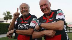 DOHA, QATAR - OCTOBER 08:  Jean-Claude Biver (l), TAG Heuer CEO and Andy Rihs - Proprietaire du BMC Racing Team attend a press conference to announce Tag Heuer as a new sponsor of the BMC Cycling team ahead of the UCI Road World Championhips on October 8, 2016 in Doha, Qatar.  (Photo by Bryn Lennon/Getty Images for Tag Heuer)