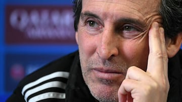 Unai Emery, entrenador del Aston Villa, durante la rueda de prensa previa a la Juventus de Turín.