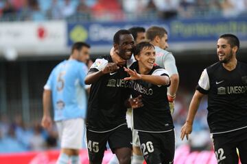 El camerunés se convirtió en el goleador más precoz de la Liga al anotar un gol al Celta de Vigo cuando únicamente tenía 16 años y 98 días.