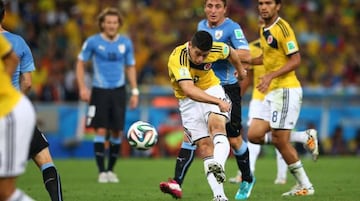 James Rodríguez marca el mejor gol del Mundial ante Uruguay en octavos de final