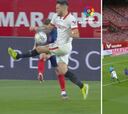 El acierto del VAR en conceder el gol del Sevilla y el error al no mandar repetir el penalti
