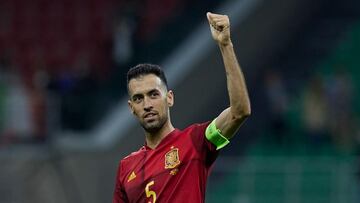 Sergio Busquets, en un partido con la Selección.