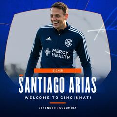 Santiago Arias firma con Cincinnati de la MLS