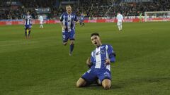 Munir celebra un gol con el Alav&eacute;s.