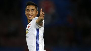 Futbol, Universidad de Chile vs Deportes Antofagasta
 Copa Chile2017
 El jugador de Universidad de Chile Nicolas Guerra celebra su gol contra Deportes Antofagasta durante el partido de ida de la semifinal de la Copa Chile disputado en el estadio Nacional 