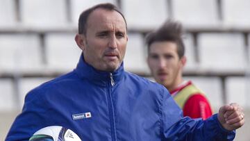 Kiko Ramírez, en un entrenamiento en su etapa en el Nàstic.
