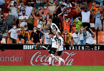 1-0. Hugo Duro celebra el primer gol.