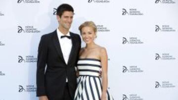 Novak Djokovic con su ya esposa Jelena Ristic