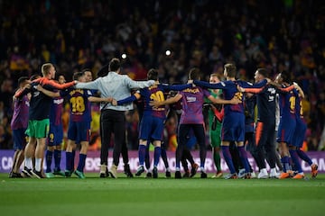 El Barcelona celebró el título de Liga.