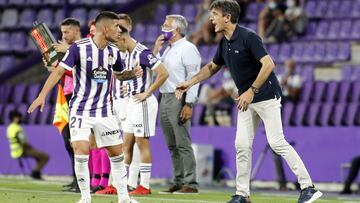 VALLADOLID, 20/08/21. PHOTOGENIC. PARTIDO DE LA LIGA SMARTBANK ENTRE EL REAL VALLADOLID Y EL REAL ZARAGOZA. olaza y pacheta