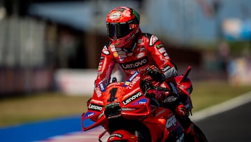 Bagnaia, con la Ducati en Misano.