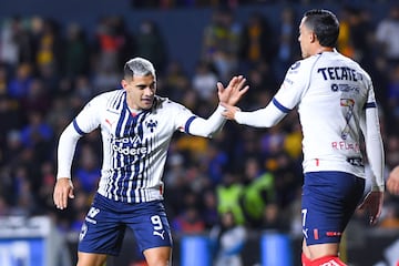 German Berterame and Rogelio Funes Mori of Monterrey during the game  Tigres UANL vs Monterrey, corresponding to Round 12 of the Torneo Clausura 2023 "Clasico Regio" of the Liga BBVA MX, at Universitario Stadium, on March 18, 2023.

<br><br>

German Berterame y Rogelio Funes Mori de Monterrey durante el partido  Tigres UANL vs Monterrey, Correspondiente a la Jornada 12 del Torneo Clausura 2023 "Clasico Regio" de la Liga BBVA MX, en el Estadio Universitario, el 18 de Marzo de 2023.