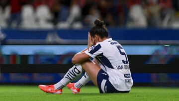Merel Van Dongen of Monterrey during the 12th round match between Atlas and Monterrey as part of the Torneo Clausura 2025, Liga MX Femenil at Jalisco Stadium on March 13, 2025 in Guadalajara, Jalisco, Mexico.