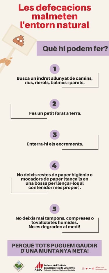 Defecaciones en la monta?a: campa?a para "no dejar rastro"