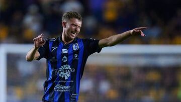 Antonio de Maria Y Campos of Queretaro during the 11th round match between Tigres UANL and Queretaro as part of the Liga BBVA MX, Torneo Clausura 2025 at Universitario Stadium, on March 07, 2025 in Monterrey, Nuevo Leon, Mexico.