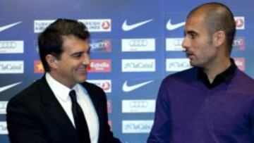 Laporta y Guardiola, durante su etapa conjunta en el Barça.