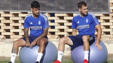 Nano Mesa y Vada, durante un entrenamiento en la Ciudad Deportiva.