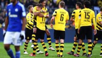 Los jugadores del Borussia de Dortmund celebran el triunfo.