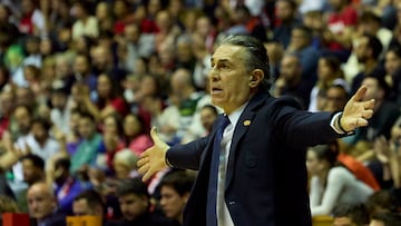 Sergio Scariolo, durante un partido del Real Madrid.
