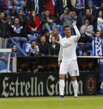 Celebración del segundo gol de Cristiano Ronaldo (0-2).