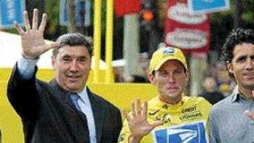 <b>CUATRO POR CINCO...</b> Veinte victorias en el Tour son las que suman estos cuatro ciclistas de leyenda: Hinault, Merckx, Armstrong y el español Miguel Indurain.