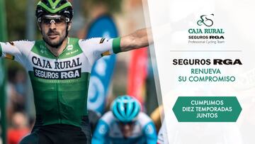 Fotografía con la que el equipo Caja Rural ha anunciado su renovación de patrocinio con Seguros RGA por décima temporada consecutiva.