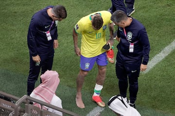 Neymar was substituted due to an injury suffered against Serbia in Brazil's first game of the tournament. 