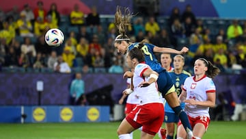 Soccer Football - UEFA Women's Euro 2025 - Group C - Poland v Sweden - Stadion Allmend, Lucerne, Switzerland - July 8, 2025 Sweden's Kosovare Asllani scores their second goal REUTERS/Annegret Hilse