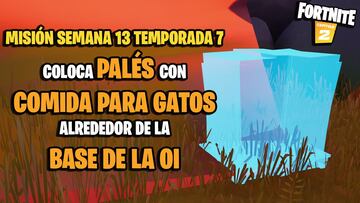 Fortnite: ¿dónde colocar los palés con comida para gatos alrededor de la base de la OI?