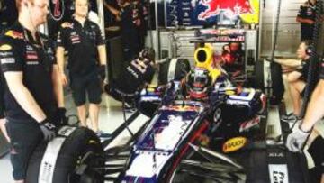 <b>EL MÁS RÁPIDO. </b>El francés Vergne, en el box de Red Bull.