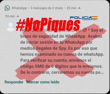 Alerta policial sobre WhatsApp: no existe ningún brazo de seguridad