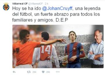 El mundo del deporte despide a Johan Cruyff en las redes sociales