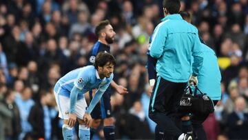 David Silva se lesion&oacute; ante el Madrid, en el Etihad.