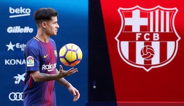 New home | FC Barcelona present new signing Philippe Coutinho - Camp Nou, Barcelona, Spain - January 8, 2018.