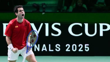 Jaume Munar celebra un punto.