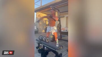 Cristiano Ronaldo uploaded this video to social media showing off the physical work he’s done this summer and even surprises with some dance moves.