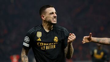 Joselu celebra su segundo gol al Union Berlin.