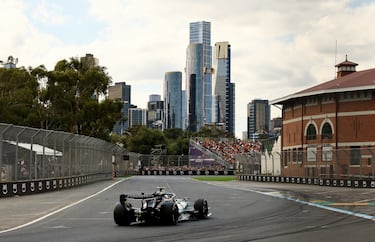 El piloto de Mercedes Andrea Kimi Antonelli en acción durante la carrera en Australia.