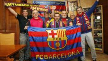 Los pe&ntilde;istas de M&oacute;stoles, ilusionados ante la visita de su equipo al Bernab&eacute;u para la ida de la Copa.